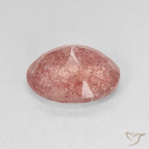 Quarzo fragola Rosa medio naturale da 4.39 ct, Ovale, Traslucido