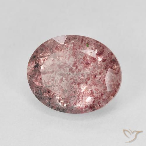 Quarzo fragola Rosa intenso naturale da 4.95 ct, Ovale, Traslucido
