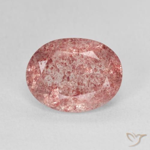 3.65ct Naturale Rosa shocking chiaro Quarzo Fragola, Ovale, Traslucido