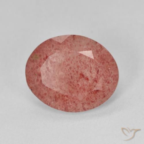 3.62ct Naturale Rosso medio Quarzo Fragola, Ovale, Traslucido