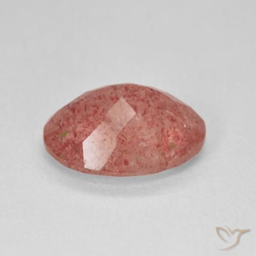 Quarzo fragola Rosso medio naturale da 3.62 ct, Ovale, Traslucido