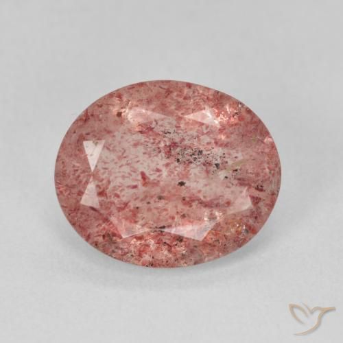 3.61ct Naturale Rosa arancione Quarzo Fragola, Ovale, Traslucido