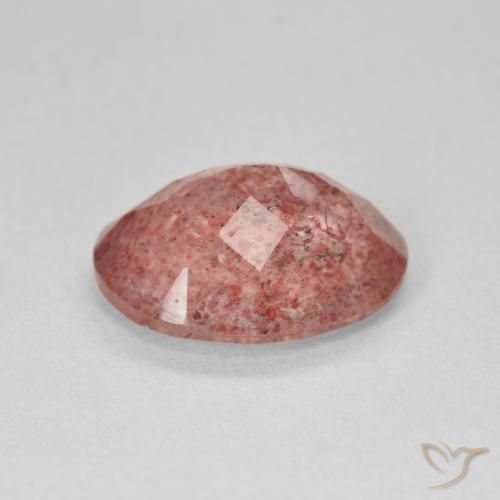 Quarzo fragola Rosa arancione naturale da 3.61 ct, Ovale, Traslucido