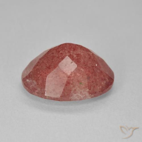 Quarzo fragola Pompelmo Rosa naturale da 4.44 ct, Ovale, Traslucido