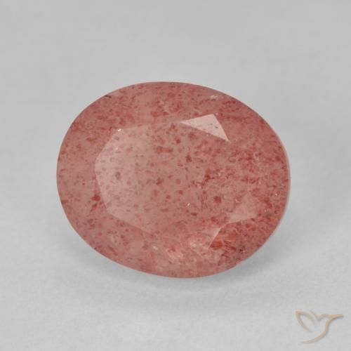 Quarzo fragola Rosa medio naturale da 4.65 ct, Ovale, Traslucido