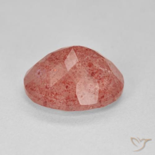 Quarzo fragola Rosa medio naturale da 4.65 ct, Ovale, Traslucido