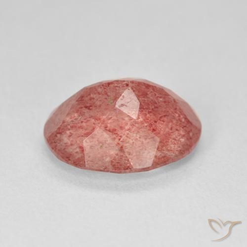 Quarzo fragola Rosa rosa naturale da 3.97 ct, Ovale, Traslucido
