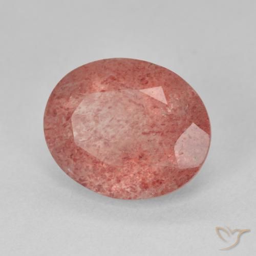 Quarzo fragola Rosa medio naturale da 4.33 ct, Ovale, Traslucido