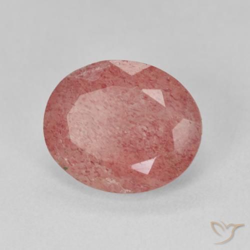 3.94ct Naturale Rosa medio Quarzo Fragola, Ovale, Traslucido