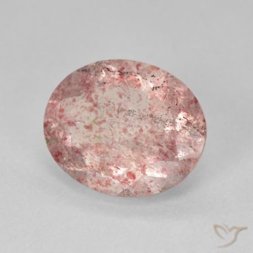Quarzo fragola Medium Light-Pink naturale da 3.95 ct, Ovale, Traslucido
