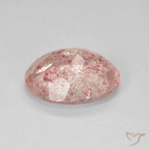 Quarzo fragola Medium Light-Pink naturale da 3.95 ct, Ovale, Traslucido