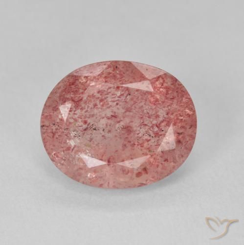 3.92ct Naturale Medium Light-Pink Quarzo Fragola, Ovale, Traslucido