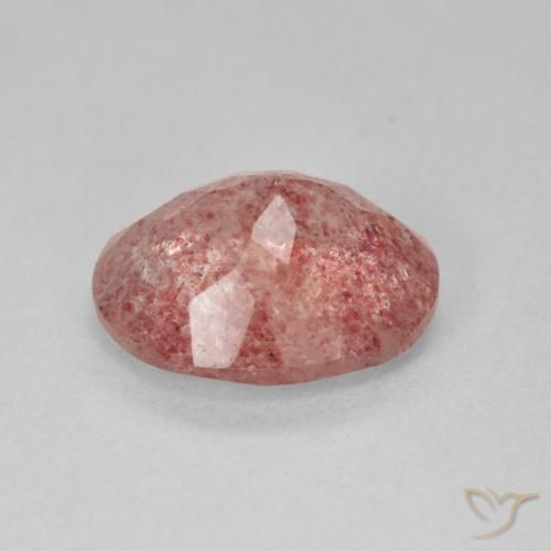 Quarzo fragola Medium Light-Pink naturale da 3.92 ct, Ovale, Traslucido