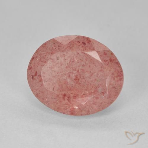 Quarzo fragola Arancio rossastro pallido naturale da 4.31 ct, Ovale, Traslucido