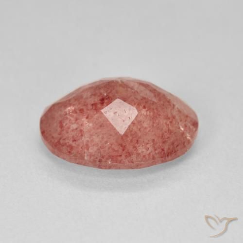 Quarzo fragola Arancio rossastro pallido naturale da 3.84 ct, Ovale, Traslucido