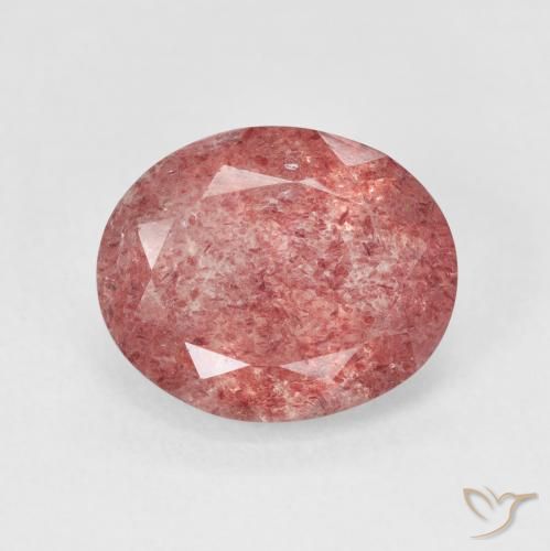 4.04ct Naturale Tono rosa rossastro Quarzo Fragola, Ovale, Traslucido