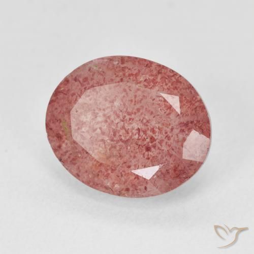 Quarzo fragola Rosa medio naturale da 4.61 ct, Ovale, Traslucido