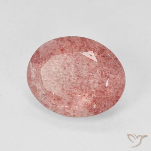 Quarzo fragola Rosa medio naturale da 3.88 ct, Ovale, Traslucido