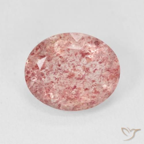 4.42ct Naturale Rosa limonata Quarzo Fragola, Ovale, Traslucido