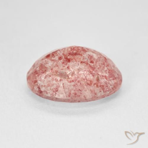 Quarzo fragola Rosa limonata naturale da 4.42 ct, Ovale, Traslucido