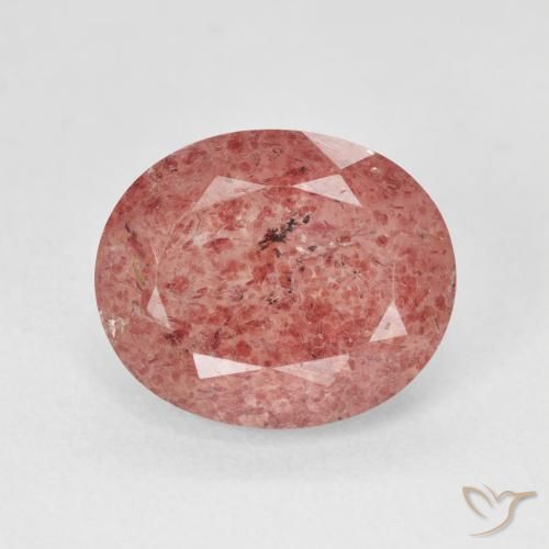 4.43ct Naturale Rosa medio Quarzo Fragola, Ovale, Traslucido