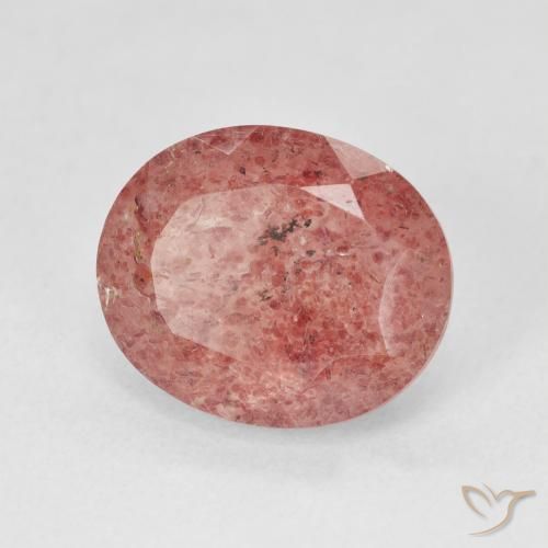 Quarzo fragola Rosa medio naturale da 4.43 ct, Ovale, Traslucido