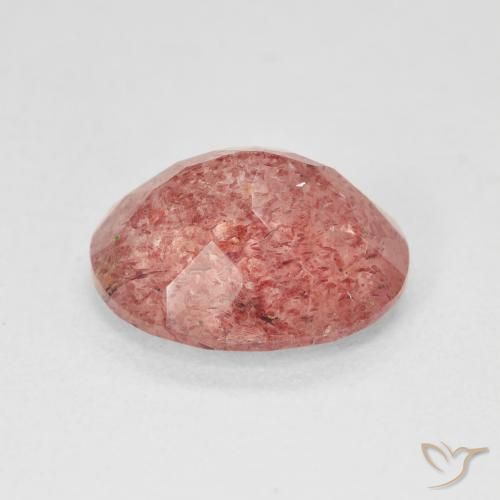 Quarzo fragola Rosa medio naturale da 4.43 ct, Ovale, Traslucido