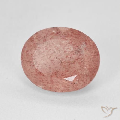Quarzo fragola Rosa pesca rosa naturale da 4.86 ct, Ovale, Traslucido