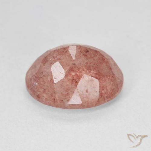 Quarzo fragola Rosa pesca rosa naturale da 4.86 ct, Ovale, Traslucido