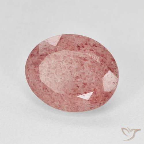 Quarzo fragola Rosa pesca rosa naturale da 4.32 ct, Ovale, Traslucido