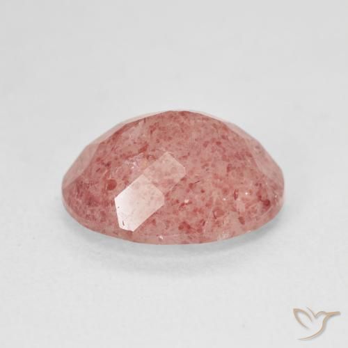 Quarzo fragola Rosa pesca rosa naturale da 4.32 ct, Ovale, Traslucido