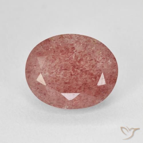 5.01ct Naturale Rosa pesca rosa Quarzo Fragola, Ovale, Traslucido
