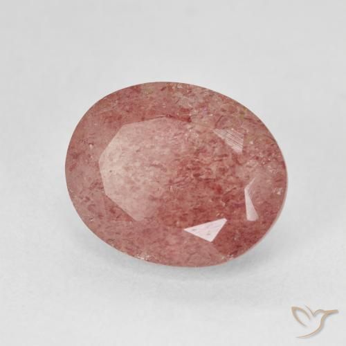 Quarzo fragola Rosa pesca rosa naturale da 5.01 ct, Ovale, Traslucido