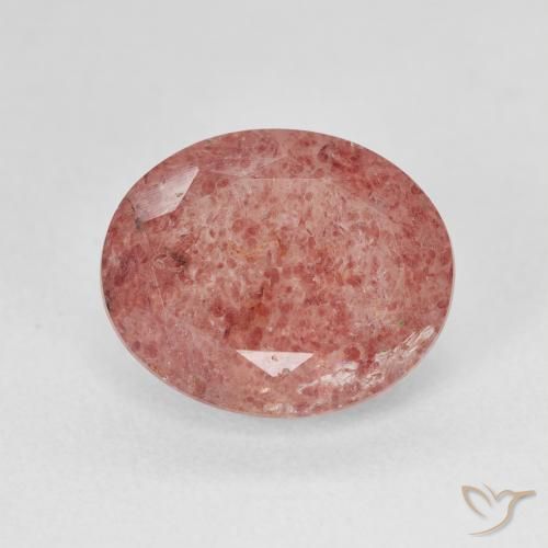 4.55ct Naturale Rosa medio Quarzo Fragola, Ovale, Traslucido