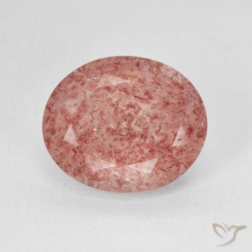 4.52ct Naturale Rosa pesca rosa Quarzo Fragola, Ovale, Traslucido