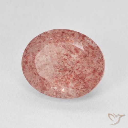Quarzo fragola Rosa pesca rosa naturale da 4.52 ct, Ovale, Traslucido