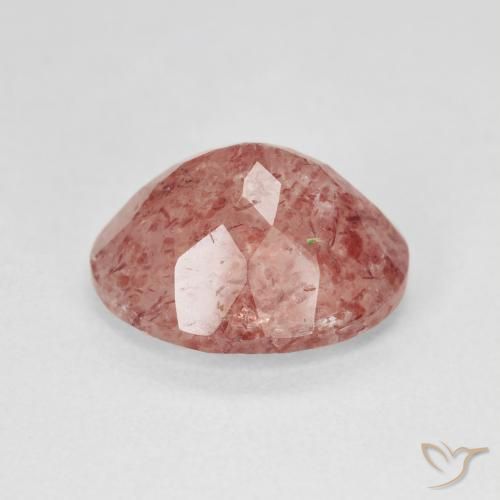 Quarzo fragola Rosa pesca rosa naturale da 4.52 ct, Ovale, Traslucido