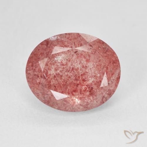 4.79ct Naturale Tono rosa rossastro Quarzo Fragola, Ovale, Traslucido