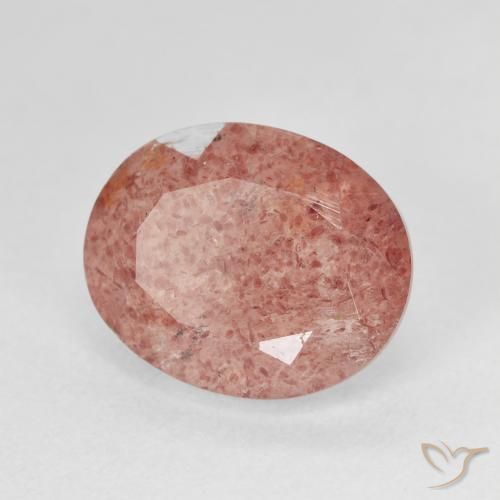 Quarzo fragola Sangue rosso naturale da 4.64 ct, Ovale, Traslucido