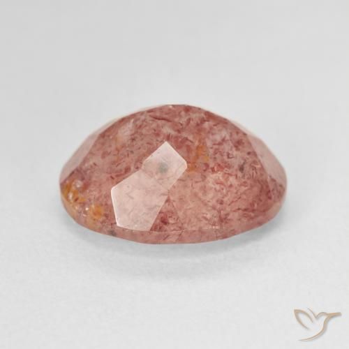 Quarzo fragola Sangue rosso naturale da 4.64 ct, Ovale, Traslucido