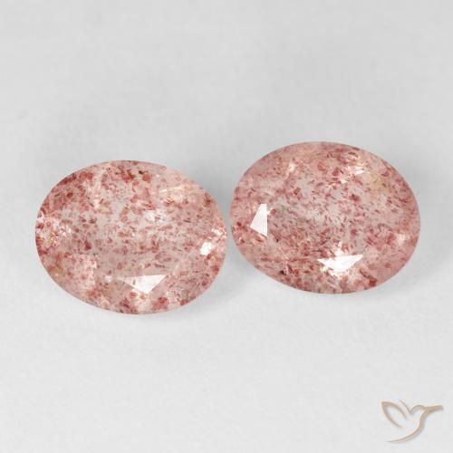 Gemme di Quarzo fragola Rosa chiaro naturale da 4.56 ct, Ovale, Trasparente