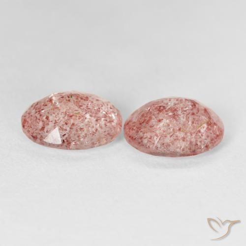 Gemme di Quarzo fragola Rosa chiaro naturale da 4.56 ct, Ovale, Trasparente