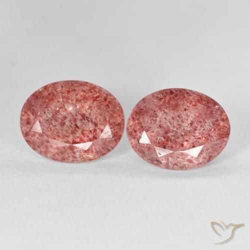 5.10ctw Naturale rosa lampone Quarzo Fragola, Ovale, Trasparente