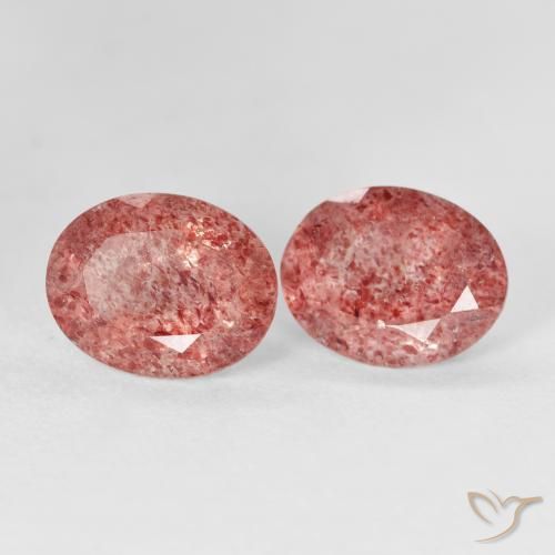 Gemme di Quarzo fragola rosa lampone naturale da 5.10 ct, Ovale, Trasparente