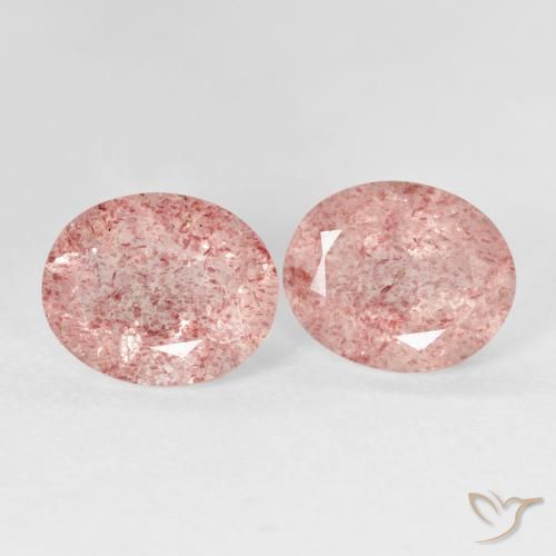 Gemme di Quarzo fragola Rosa terroso naturale da 5.40 ct, Ovale, Trasparente