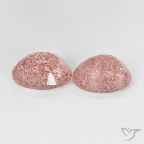 Gemme di Quarzo fragola Rosa terroso naturale da 5.40 ct, Ovale, Trasparente