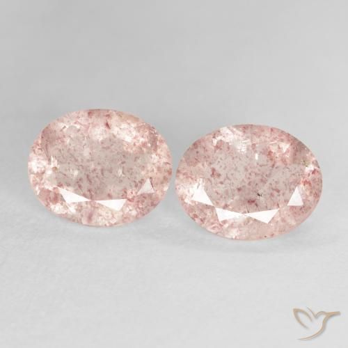4.37ctw Naturale Rosa chiaro Quarzo Fragola, Ovale, Trasparente