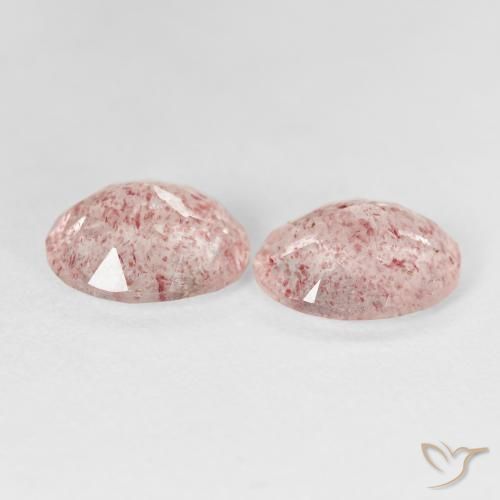 Gemme di Quarzo fragola Rosa chiaro naturale da 4.37 ct, Ovale, Trasparente