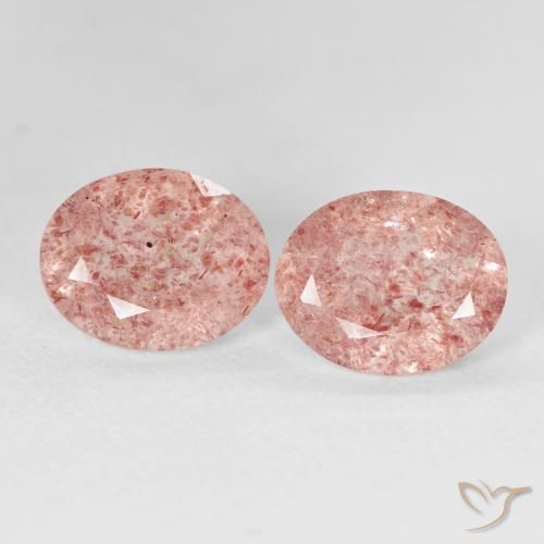 4.76ctw Naturale Rosa chiaro Quarzo Fragola, Ovale, Trasparente