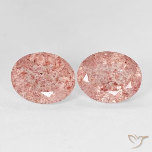 Gemme di Quarzo fragola Rosa chiaro naturale da 4.76 ct, Ovale, Trasparente